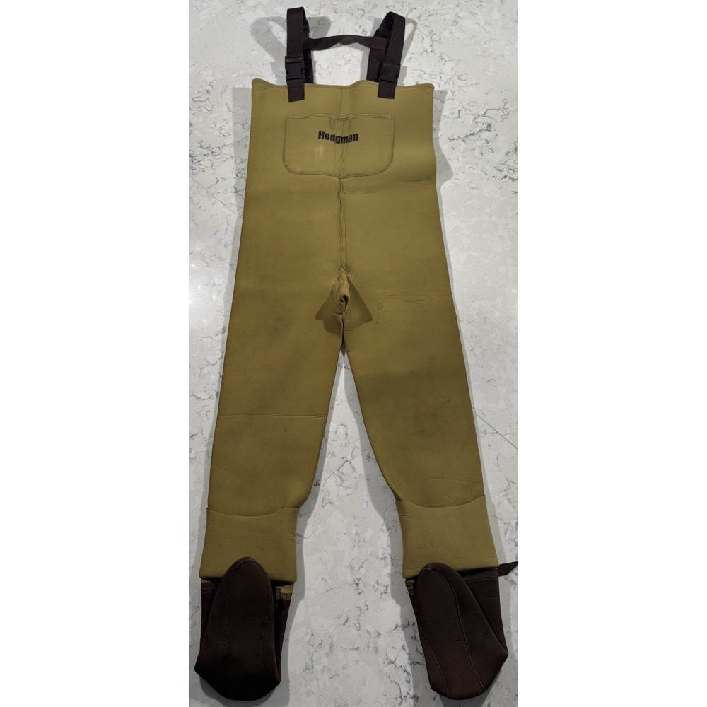 VTG 90s Hodgman Caster Neoprene Bootfoot Chest Waders Mens Small Dark Tan Korea
